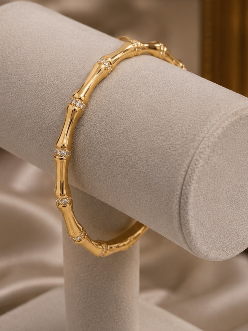 14k Bamboo Bangle - Picture 4 of 11